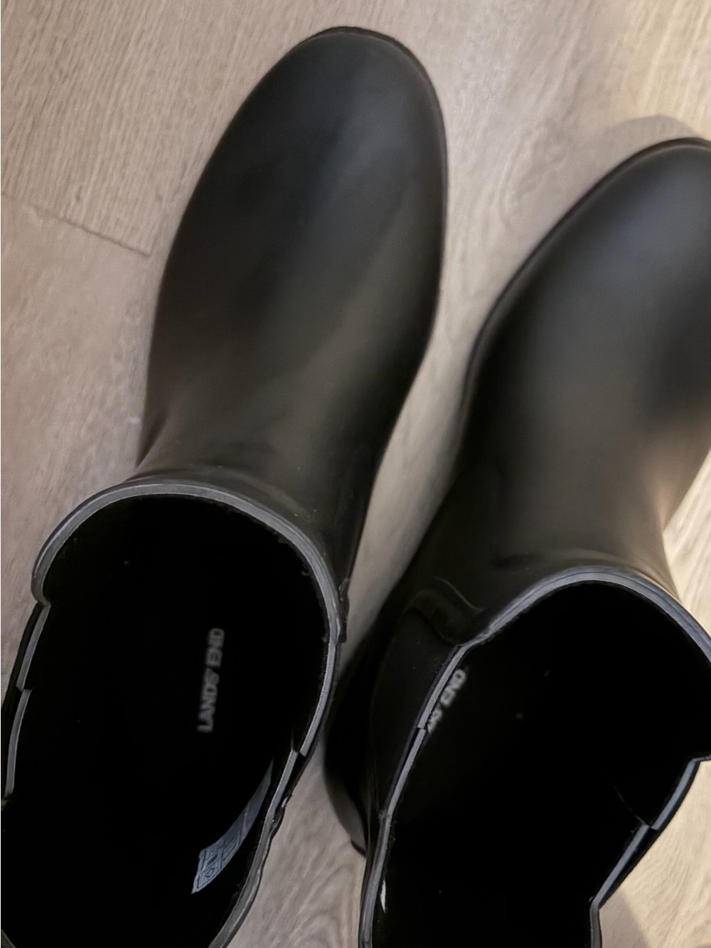 Lands' End Women’s  Black Waterproof Rain & Snow Boots